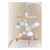 TREND METFİQ DECORATİON MÜZİK TRENDMETFIQ El Emeği Keçe Bebek Dönencesi Aydedeli Ayıcık Figürlü Beşik Ve Park Yatak Oyuncağı