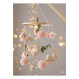TREND METFİQ DECORATİON MÜZİKSİZ El Yapımı Keçe Bebek Dönencesi - Ahşap Beşik Süsü ve Uyku Arkadaşı DOĞUM HEDİYESİ ANNE YANI