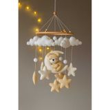 TREND METFİQ DECORATİON Yenidoğan Keçe Bebek Dönencesi El Yapımı Eğitici Beşik Üstü Oyuncak Bebek Odası Dekorasyon Anne Kuc