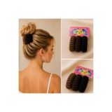 Trend Mix Kids 3'lü Havlu Örgü Saç Tokası Seti Renkli Yumuşak Scrunchie Lastik Toka