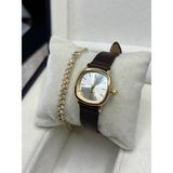 Trend Model Vintage Retro Kadın Kol Saati Zarif Tasarım Hakiki Deri Koyu Kahve Renk 0021 - 20 cm.