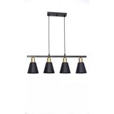 Trend Modern Tasarım Siyah Renk Eskitme Duylu Cafe -yemek Masası Üstü - Salon - Mutfak 4 Lü Avize