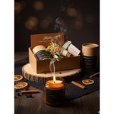 Trend Mum %100 Doğal, Vanilya Kokulu Mum, Konsept Hediyelik Mum, Kibrit, Bolluk Bereket Tütsü Demeti