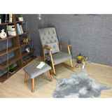 Trend Naturel-Kül Gri Kapitoneli Puflu Sallanan Sandalye