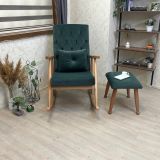 Trend Naturel Puflu Sallanan Sandalye, Nefti Yeşil