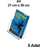 Trend Pleksi 5 Adet A4 Masaüstü Broşürlük (21CM x 30CM)
