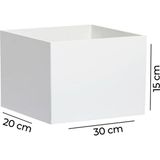 Trend Pleksi Beyaz Kapaksız Çok Amaçlı Saklama Kutusu (30CM x 20CM x 15CM)
