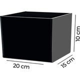 Trend Pleksi Siyah Kapaksız Çok Amaçlı Saklama Kutusu (20CM x 15CM x 10CM)