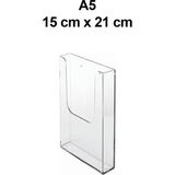 Trend Pleksi Trend A5 Duvar Tipi Yarı Kapalı Broşürlük 15CM x 21CM 1. Sınıf Pleksi Malzemeden Üretilmiştir