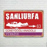 Trend Poster Şanlıurfa Plaka Retro Ahşap Poster - 20 x 30 cm - Renkli