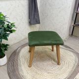 Trend Puf, Yeşil, Naturel Ahşap Ayak