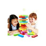 TREND Renkli Büyük Boy Doğal Ahşap Denge Oyunu Kule Oyunu Renkli