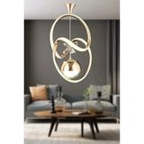 Trend Rose Badem Gold Toplu Taşlı Modern Sarkıt LED Avize