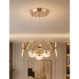 Trend Rose Gold Renkli 4 Lü Ledli Sarkıt Avize Alüminyum Malzeme ile Modern Tasarım