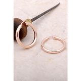 Trend Rose Gümüş Kalın 37 mm Halka Küpe 4977