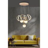 Trend Rose Maxı Toplu Taşlı Modern Sarkıt LED Avize Gold Kaplamalı