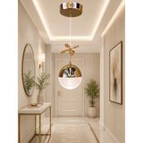 Trend Rose Tekli Desenli Top Rose Gold 3 Renk Modlu Kristal Desen Taşlı Ledli Sarkıt Avize