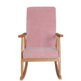 Trend Sallanan Sandalye, Pembe, Ahşap, Naturel Ayak