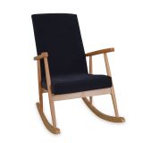 Trend Sallanan Sandalye, Siyah, Ahşap, Naturel Ayak