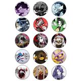 Trend Set10-Anime Karakter Temalı Rozet Seti – 15’li Karışık Tasarım Yaka Rozeti-44 mm