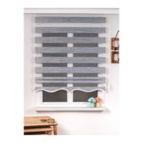 Trend Stor Perde Ithal Bambu Açık Gri Bambu Stor Zebra Perde Etek Dilimli