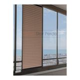 TREND STOR PERDE Kahve Blackout Plise %100 Işık Karatma Katlanır Cam Balkon Perdesi - Salon Perdesi-004