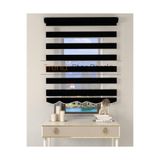 TREND STOR PERDE Siyah Bambu Boncuklu Zebra Stor Güneşlik Perde