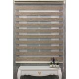 TREND STOR PERDE Zebra -ahşap Desenli Koyu Kahve Rengi Bambu Zebra Stor Perde