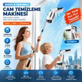 Trend Store Şarjlı Cam Silme Makinesi Vakumlu Cam Temizleme Makinesi Cam Silecek Pencere Ayna Araç Camı Temizleyici - Beyaz