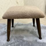 Trend Teddy Puf, Kahverengi, Ceviz Ahşap Ayak
