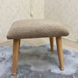 Trend Teddy Puf, Kahverengi, Naturel Ahşap Ayak