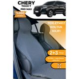 TREND Terletmez Oto Koltuk Koruyucu Kılıf %100 Pamuk 5 li Tam Set Füme Chery Tiggo 7