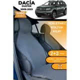 TREND Terletmez Oto Koltuk Koruyucu Kılıf %100 Pamuk 5 li Tam Set Füme Dacia Duster