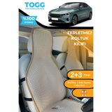TREND Terletmez Oto Koltuk Koruyucu Kılıf %100 Pamuk 5 li Tam Set Krem TOGG T10F