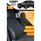 TREND Terletmez Oto Koltuk Koruyucu Kılıf %100 Pamuk 5 li Tam Set Siyah Chery Tiggo 7