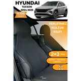 TREND Terletmez Oto Koltuk Koruyucu Kılıf %100 Pamuk 5 li Tam Set Siyah Hyundai Tucson