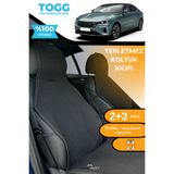 TREND Terletmez Oto Koltuk Koruyucu Kılıf %100 Pamuk 5 li Tam Set Siyah TOGG T10F