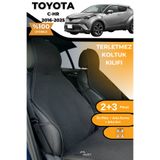 TREND Terletmez Oto Koltuk Koruyucu Kılıf %100 Pamuk 5 li Tam Set Siyah Toyota C-HR