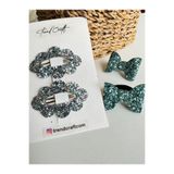 Trend Toka Glitter Pırıltılı Bulutlu Fiyonk 4’LÜ Toka Seti