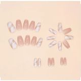 Trend Vitrin Kadın Pembe Altın Varak Küt Jel 3D Nail Art Baskılı Design Takma Tırnak