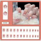 Trend Vitrin Kadın Tavşan Küt Jel 3D Nail Art Baskılı Design Takma Tırnak