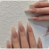 Trend Vitrin Uzun Şeffaf Glossy Kadın Takma Tırnak Ojeli Set Jel Protez Görünümlü