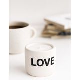 Trend Yankı Beton Mumluk Love (Beyaz) - 1 Adet
