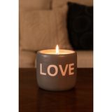 Trend Yankı Beton Mumluk Love (Gri) - 1 Adet