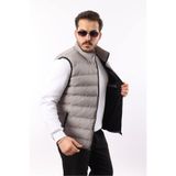 TREND YAŞAR Erkek Kolsuz Fermuarlı Cepli Basic Füme Şişme Yelek