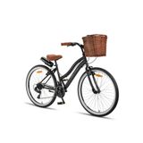 Trendbisiklet Retro Classic 26 Jant Bisiklet, Shimano 21 Vites, Hasır Sepetli Vintage Şehir Bisikleti