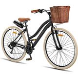 Trendbisiklet Retro Classic 28 Jant 21 Vites Shimano Kadın Şehir Bisikleti Siyah - Krem