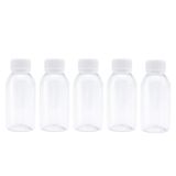 Trendbox – Açık boş PET mini kutusu 100 ml/100 g/100CC şişe dayanıklı sert plastik döndürme vida kapağı yuvarlak dolgu sıvı Strass su Container 5 Stück 43235-52015