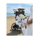 Trendbuket Tüllü İncili Tasarım Gelin Buketi/Şönil El Buketi