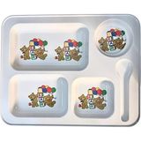 Trendbull Çocuk Mama Tabağı Tabldot 5 Bölmeli Melamin - 0 - 3 lt - Çok Renkli